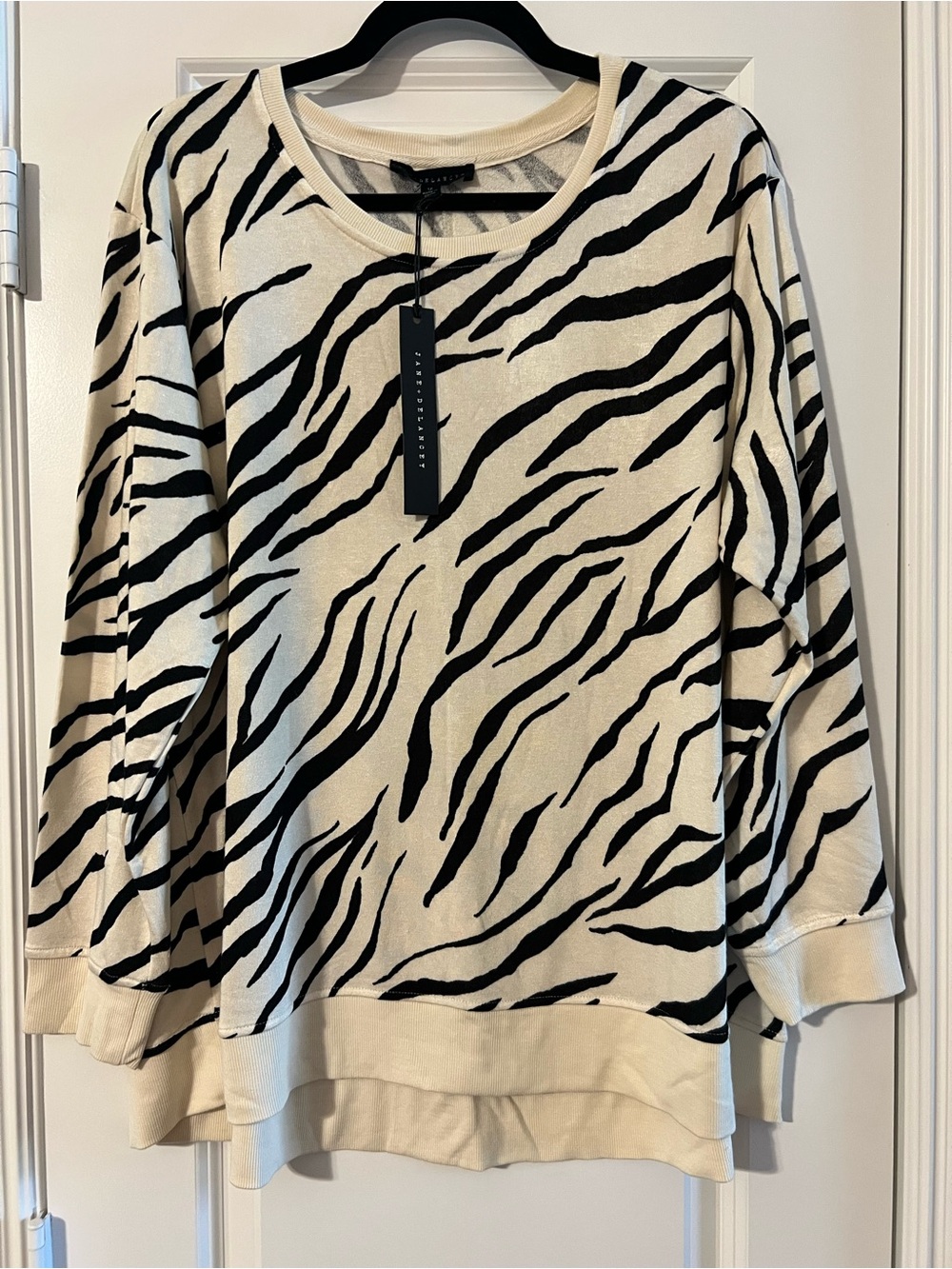 Zebra-Print Cream and Black Top